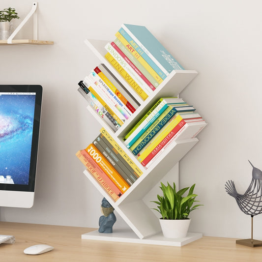 Modern Simple Tree-Shaped Desktop Bookshelf White or Wood