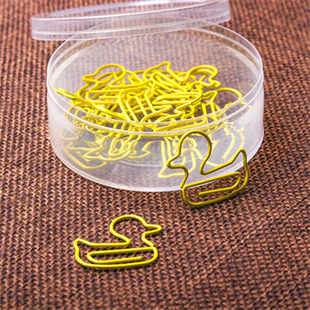 20Pcs Cute Duck Metal Bookmark Paper Clips Rose, Tooth, Arrow