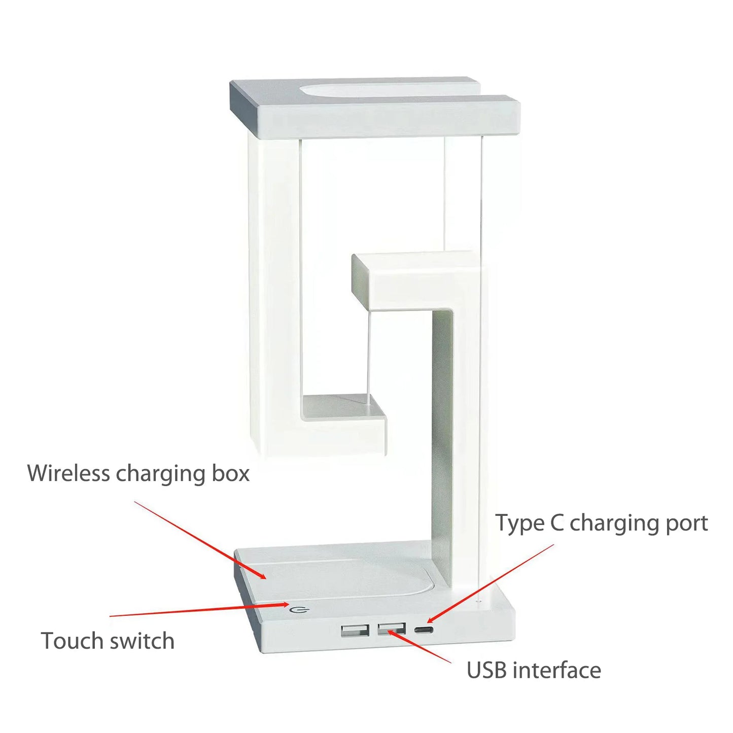 Nordic Led Bedside Study Table Lamp Reading Book Wireless Charging Desk USB Charging