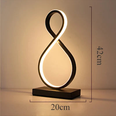 Modern LED Table Lamp Reading Desk Light Bedside Lamp US/EU Plug Dimable