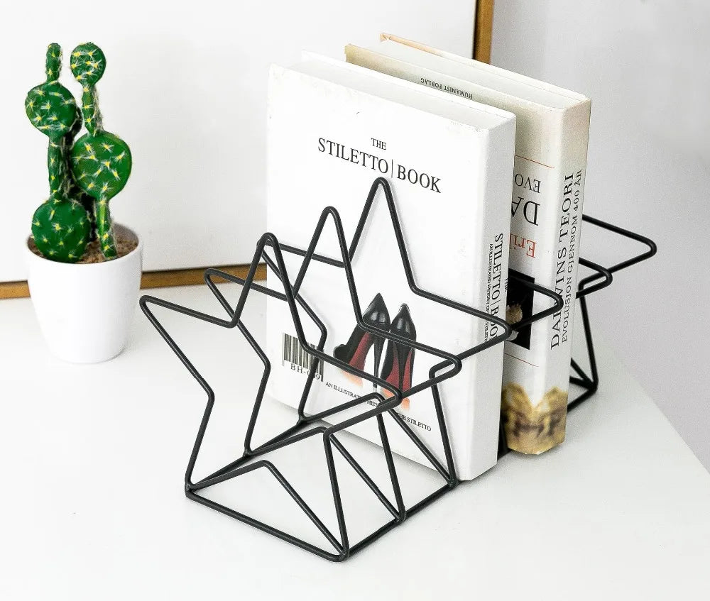 Gold/Rose Gold Star Shape Desk Organizer Desktop File Organizer, Magazine Rack