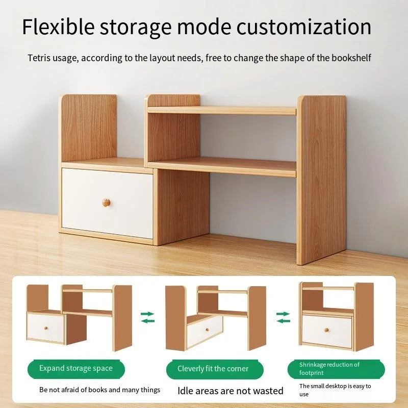 Desktop Bookshelf for Storage in Small Spaces Multi-Layer