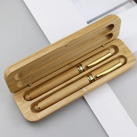 Quality Bamboo Wood Handle Ballpoint Pen Rollerball Signature Pen Business Office Fountain Pen Luxury Gifts Stationery Supplies