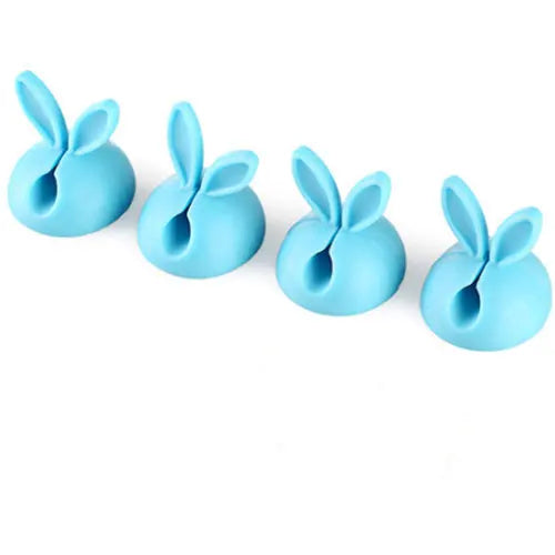 4pcs Cord Cable Storage Desk Set Rabbit Shaped Wire Clip