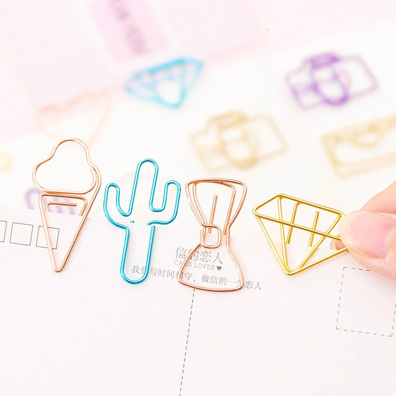 Ice cream, cactus, bowtie, diamond shaped paper clips