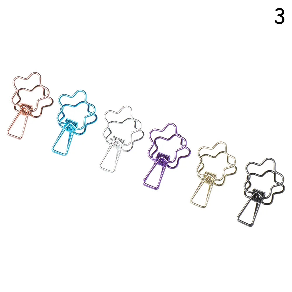 6PCs/Set Hollowed Out Kitty, Star, Heart Binder Clips Cat Biner Clips