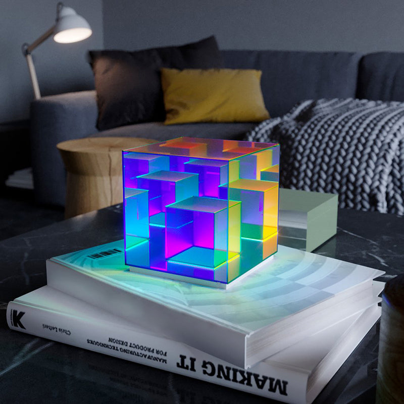 Nordic Cube Desk Lamp Acrylic Colorful LED Table Lamp