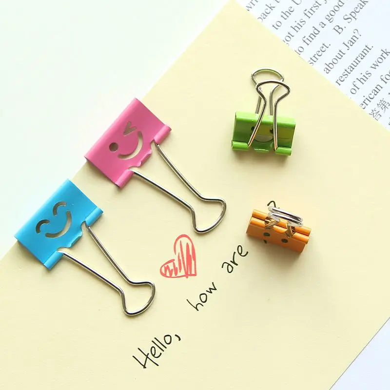 Smiley Face Binder Clips