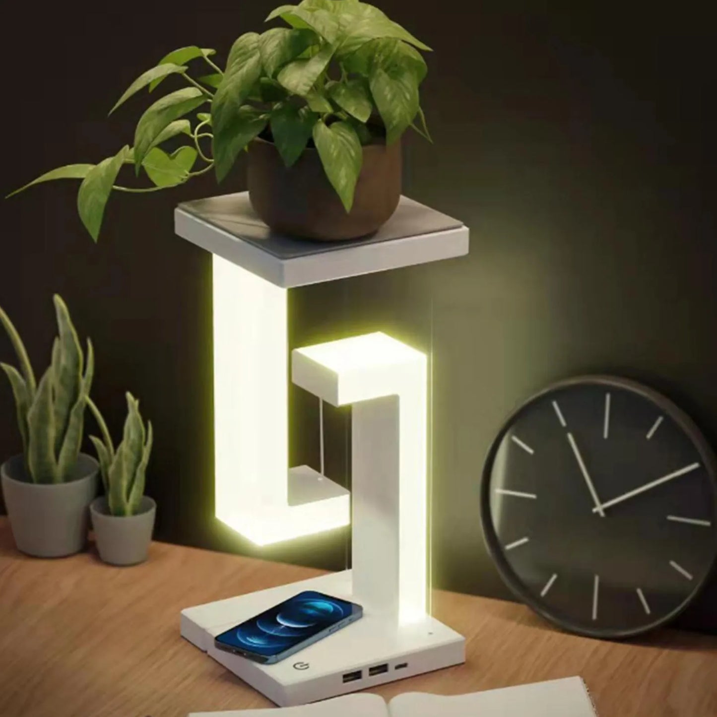 Nordic Led Bedside Study Table Lamp Reading Book Wireless Charging Desk USB Charging