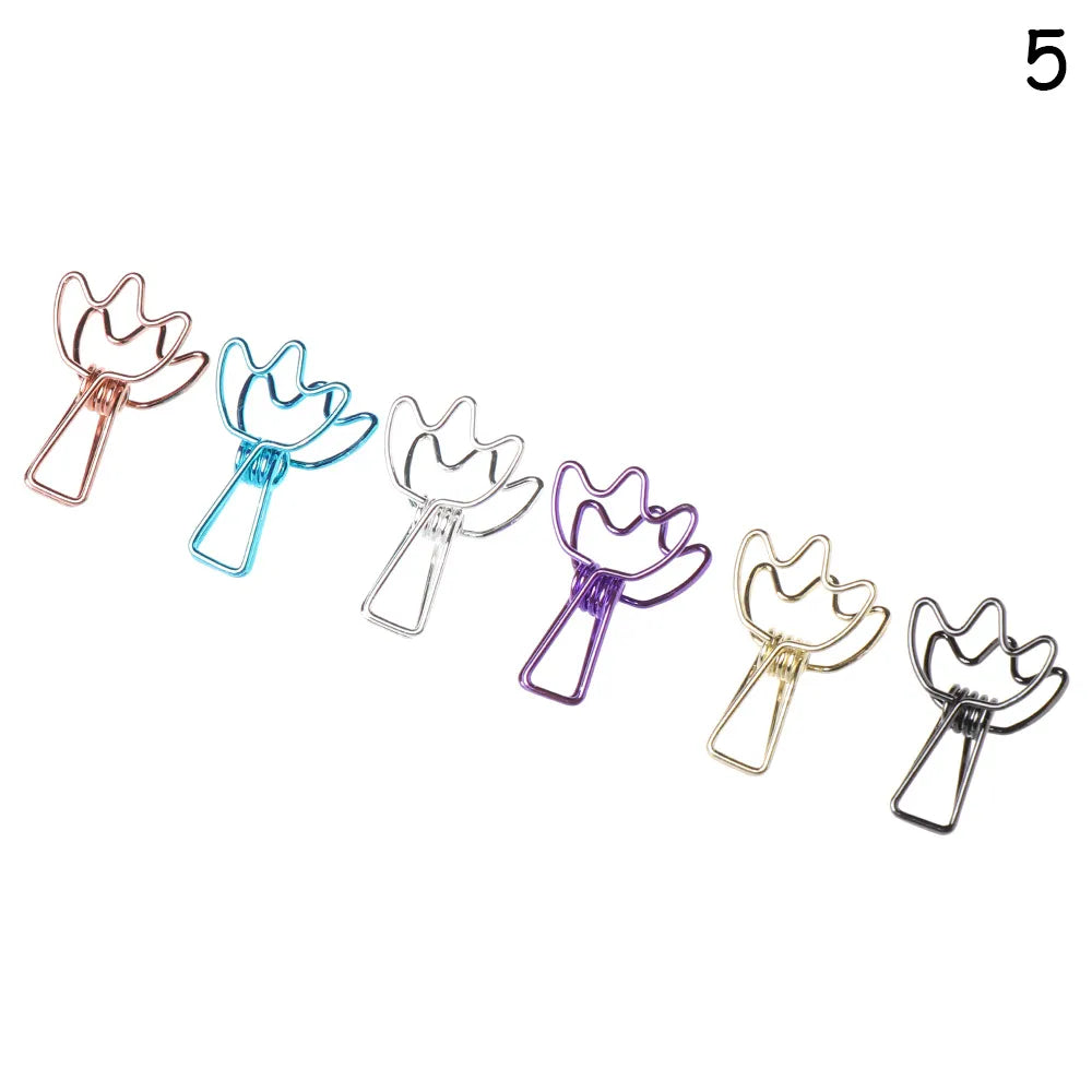 6PCs/Set Hollowed Out Kitty, Star, Heart Binder Clips Cat Biner Clips