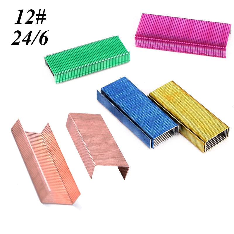 Colorful Staples  Rose Gold, Blue, Green, Magenta Staples 1.2 Cm 12# 24/6