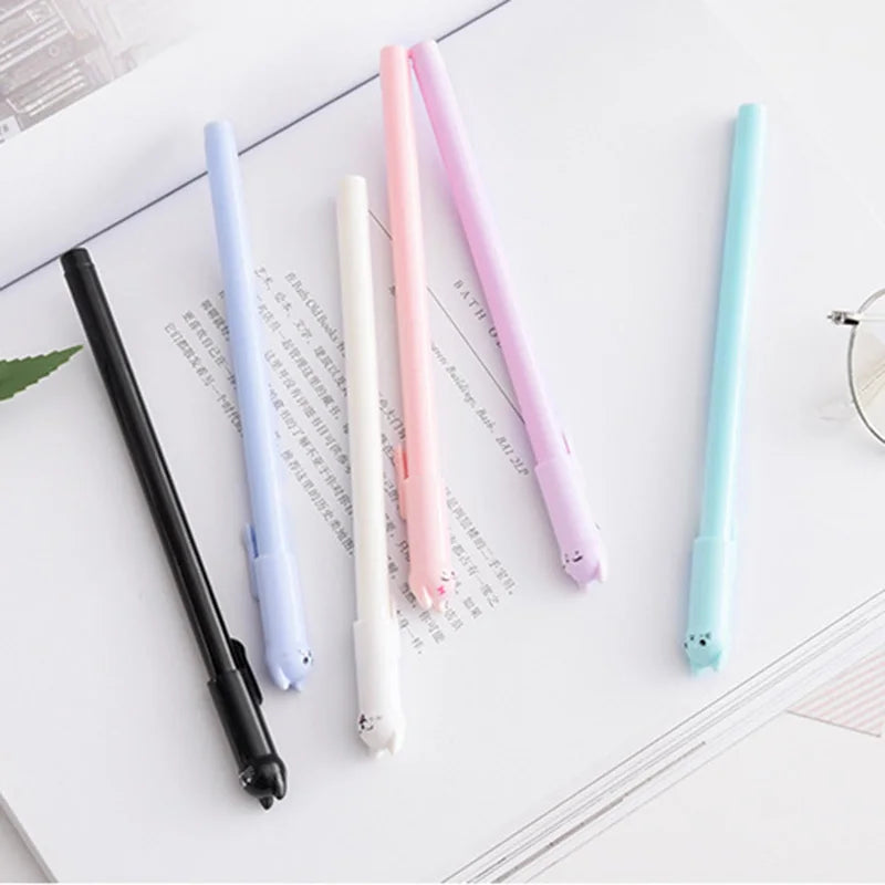 6pcs/Set Kawaii Cute Cat Gel Pen 0.38mm - Finer than Fine Tip