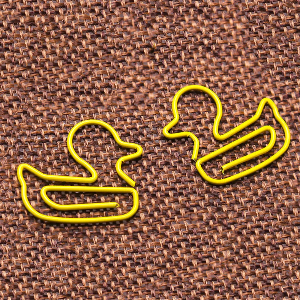 20Pcs Cute Duck Metal Bookmark Paper Clips Rose, Tooth, Arrow