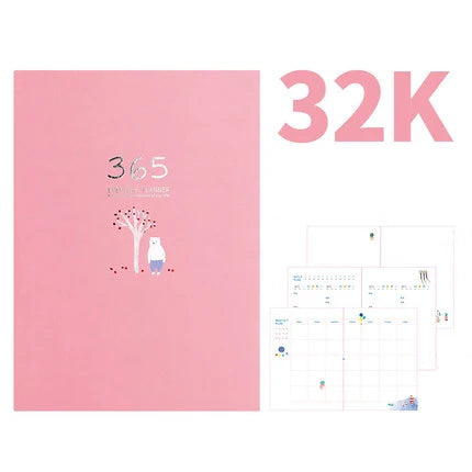 Notebook 365 Planner Kawaii A5 Weekly Monthly Daily Diary Planner