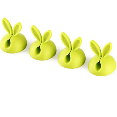 4pcs Cord Cable Storage Desk Set Rabbit Shaped Wire Clip