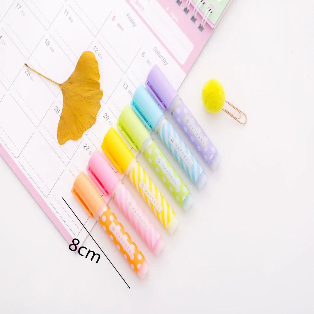 6pc Set Morandi Fluorescent Highlighter Pens Kawaii Cool Colors