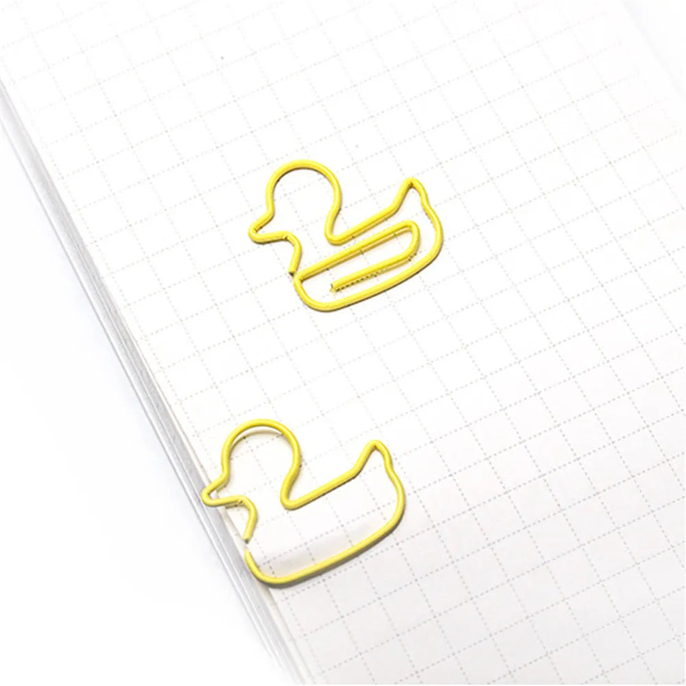 20Pcs Cute Duck Metal Bookmark Paper Clips Rose, Tooth, Arrow