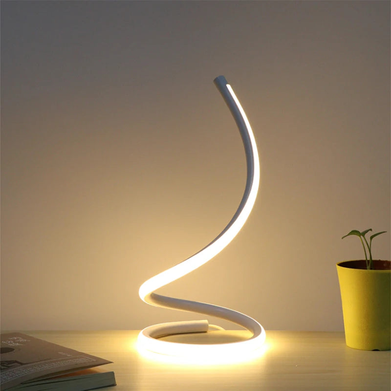 Modern LED Table Lamp Reading Desk Light Bedside Lamp US/EU Plug Dimable