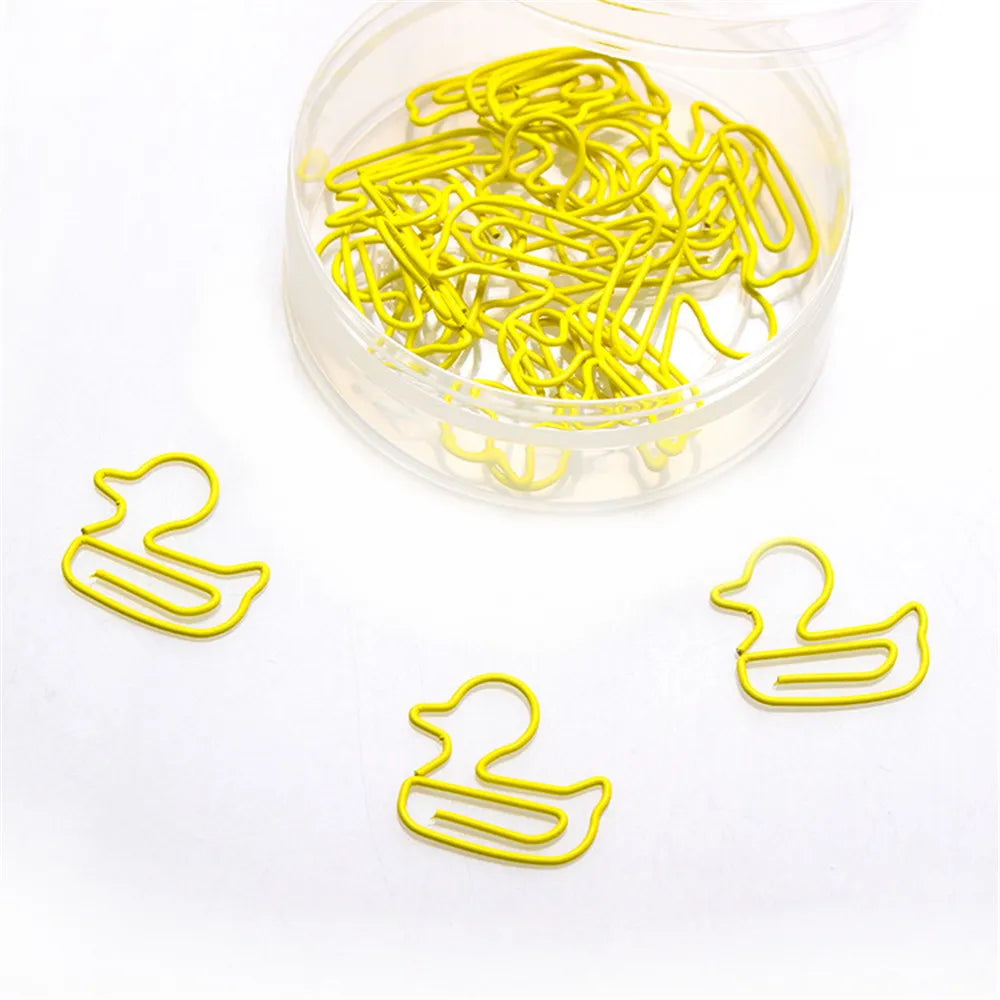 20Pcs Cute Duck Metal Bookmark Paper Clips Rose, Tooth, Arrow