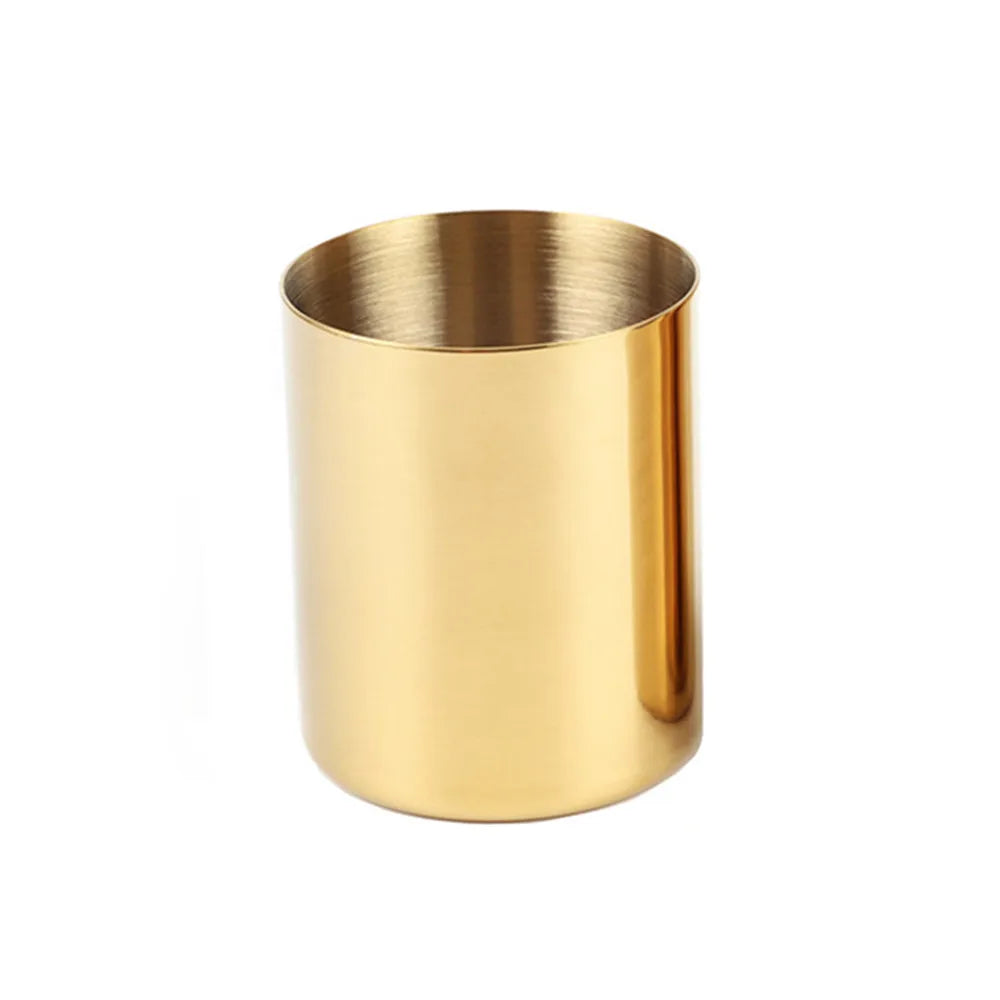 Rose Gold Stainless Steel Cylinder Pen Holder for Desk Organizer Europe Pot Cup