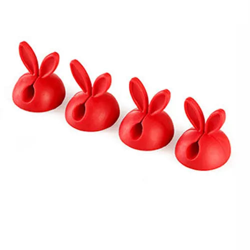 4pcs Cord Cable Storage Desk Set Rabbit Shaped Wire Clip