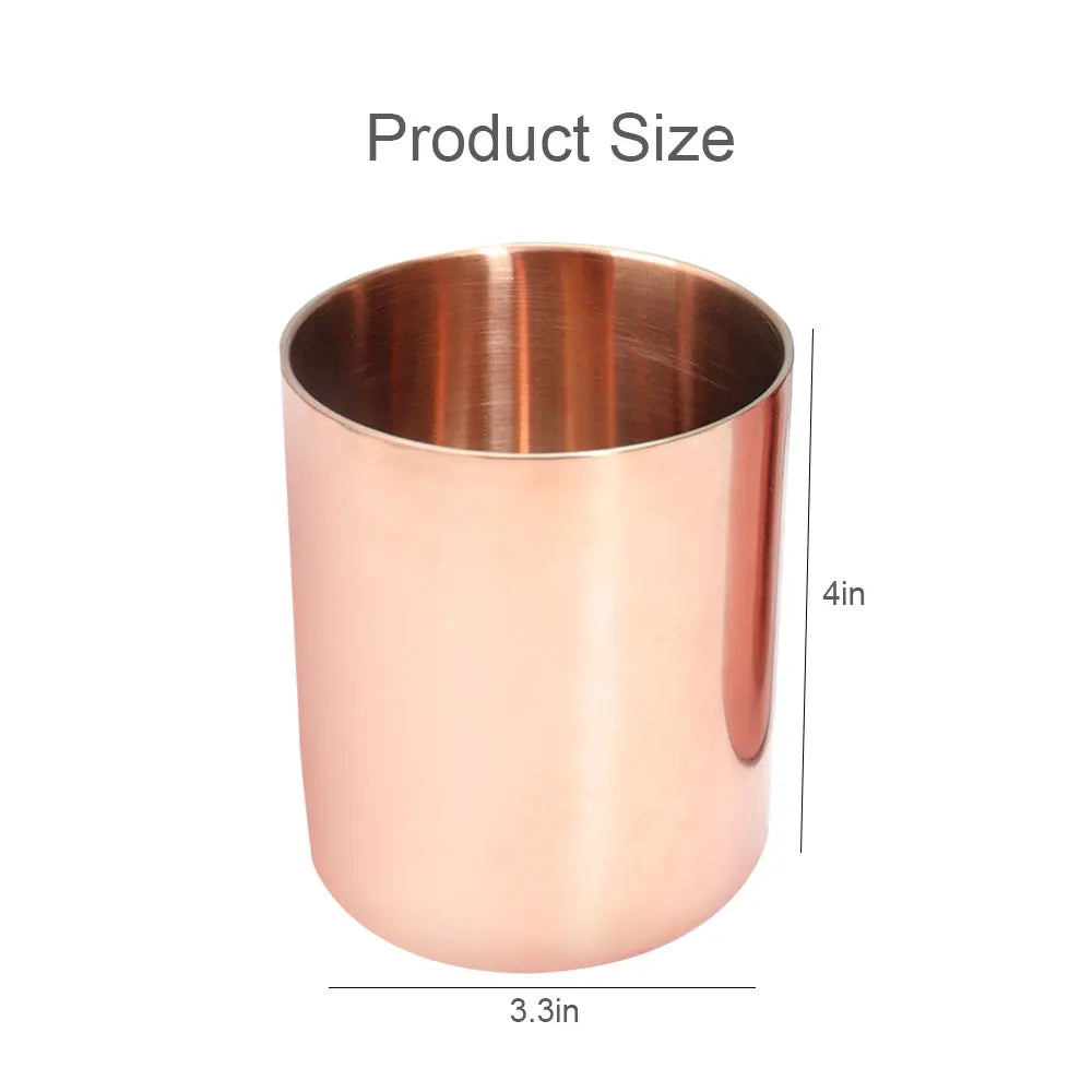 Rose Gold Stainless Steel Cylinder Pen Holder for Desk Organizer Europe Pot Cup