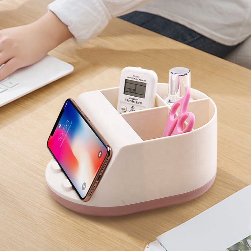 Cell Mobile Phone Desktop Organizer Wireless Charger with USB Pen Holder