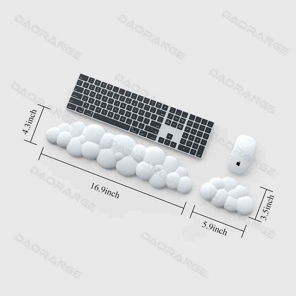 Soft Keyboard Wrist Rest Cloud Non-Slip Rubber Desk Mat Ergonomic