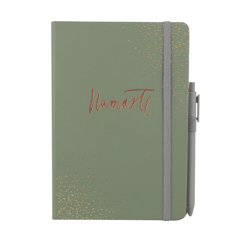 Namaste PU Leather Diary Note Book Custom Elastic Band Hardcover Planner Journal