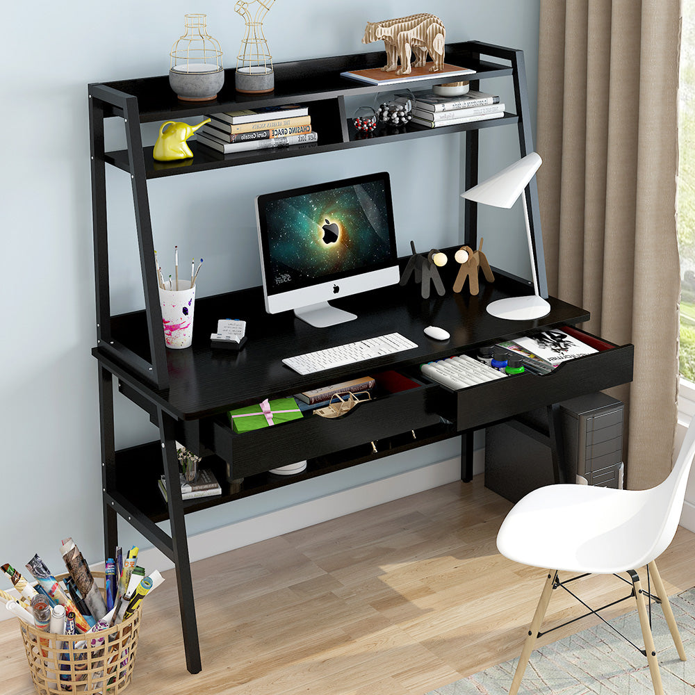 Simple Modern Household Writing Desk with Bookshelf