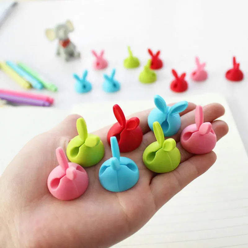 4pcs Cord Cable Storage Desk Set Rabbit Shaped Wire Clip