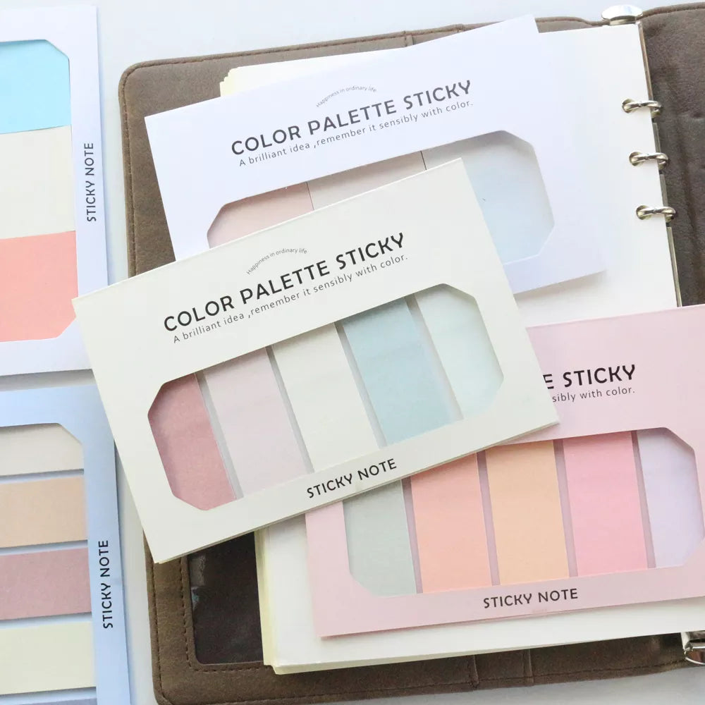 Domikee New Cute Kawaii Korean Colorful Sticky Label Palette Notes