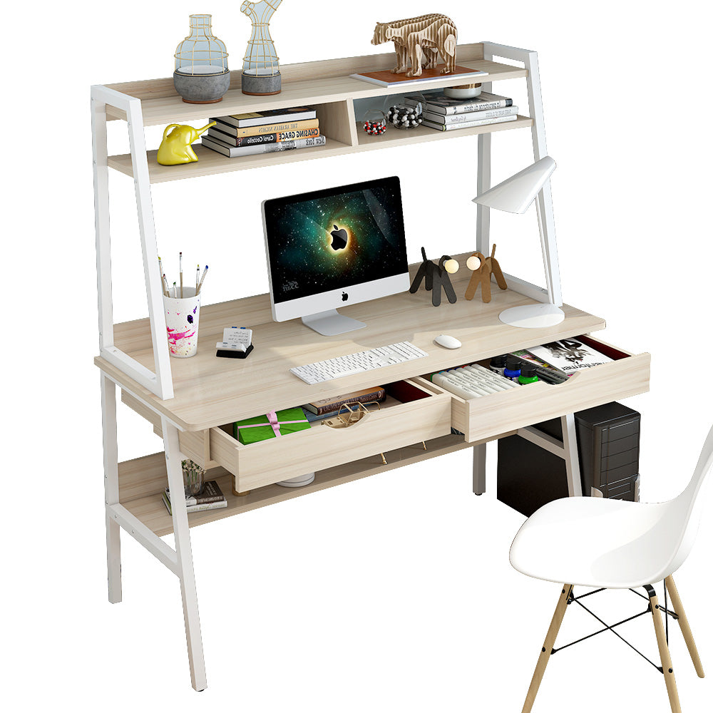 Simple Modern Household Writing Desk with Bookshelf