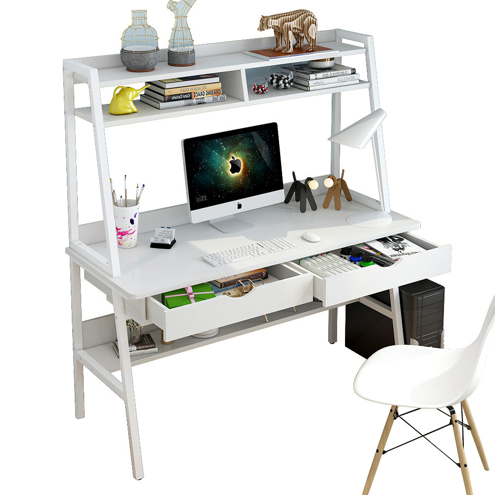 Simple Modern Household Writing Desk with Bookshelf