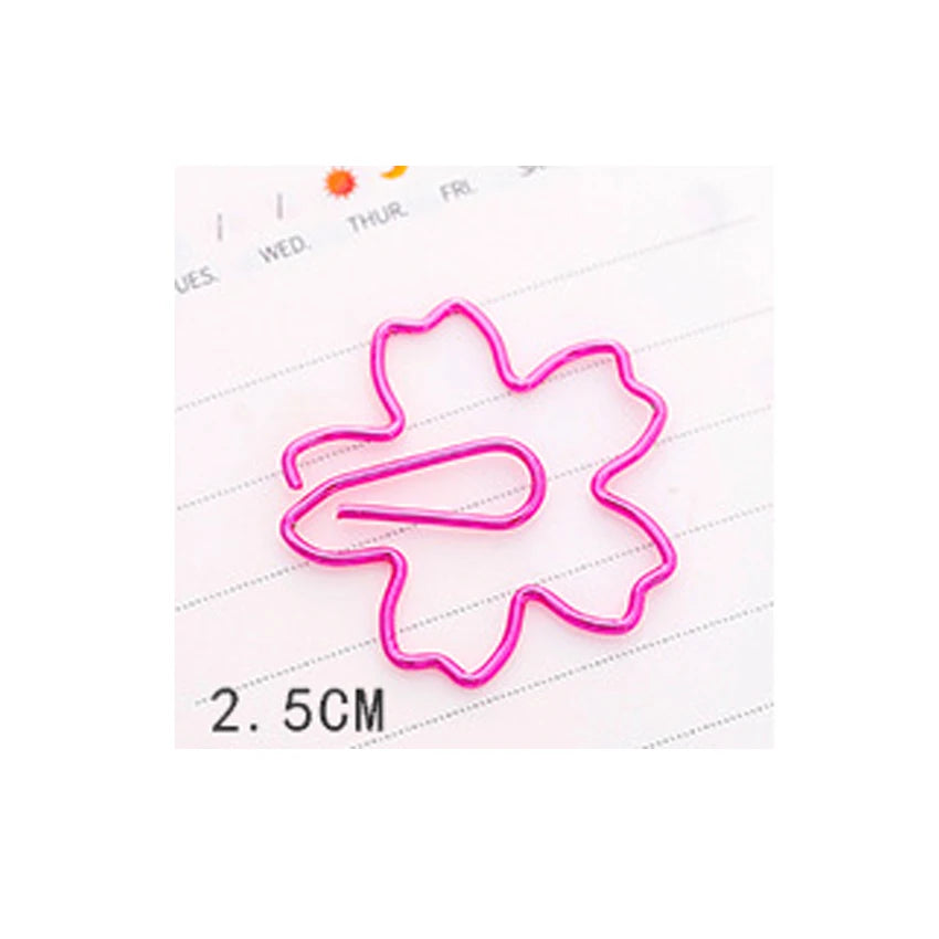 5pcs Kawaii Rose Gold Paper Clips Bookmark Crown, Flower, Flamingo, Bowtie, Hanger