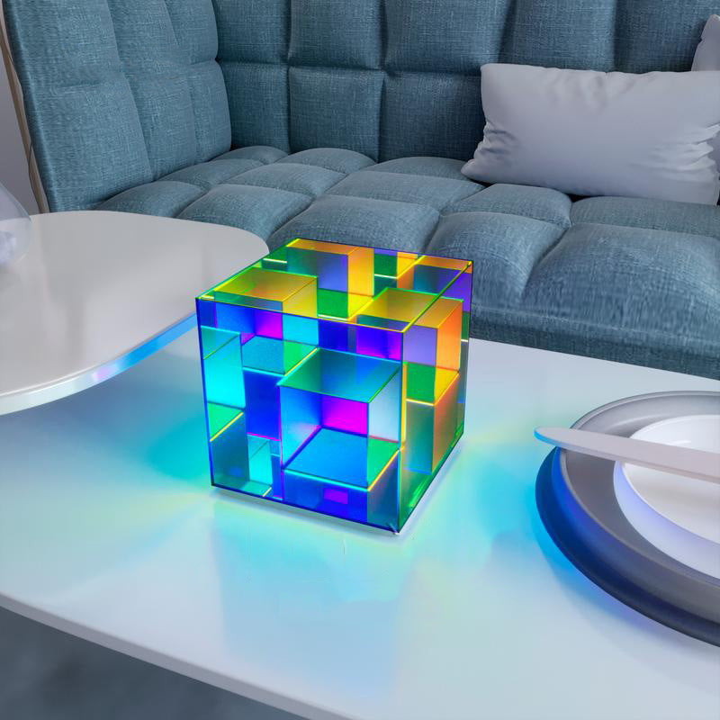 Nordic Cube Desk Lamp Acrylic Colorful LED Table Lamp