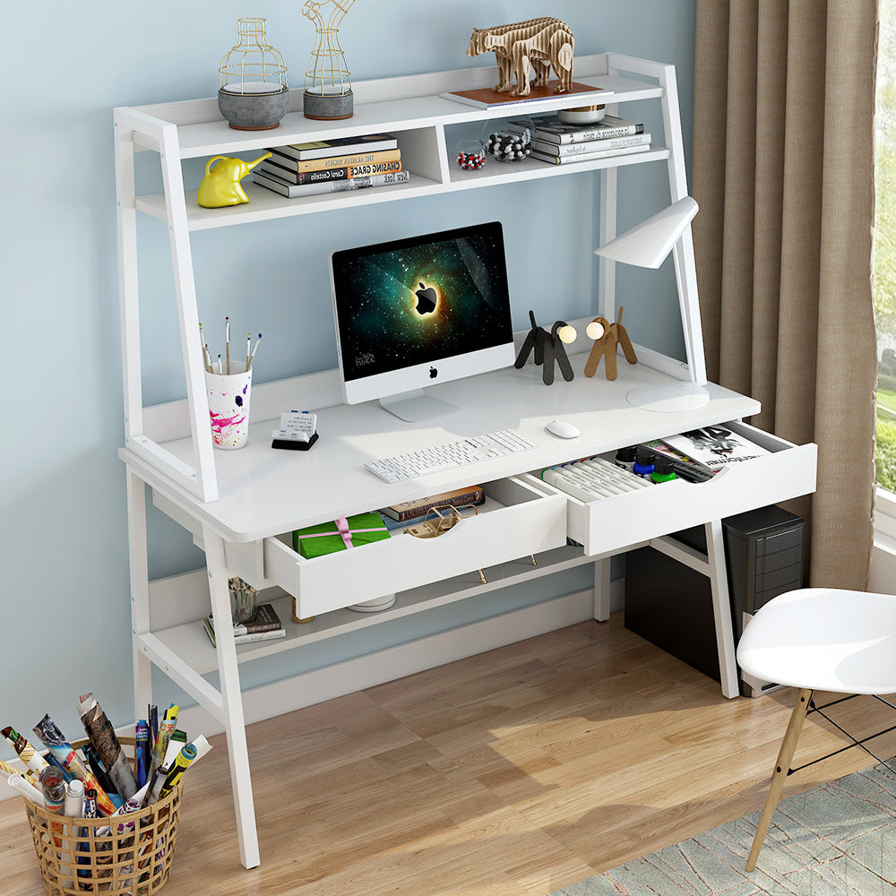 Simple Modern Household Writing Desk with Bookshelf