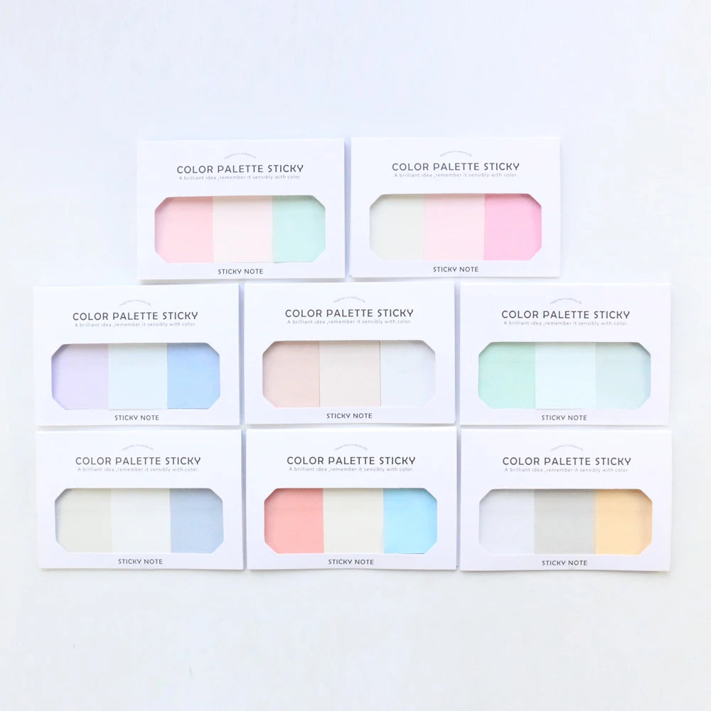 Domikee New Cute Kawaii Korean Colorful Sticky Label Palette Notes