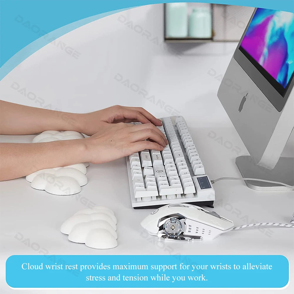 Soft Keyboard Wrist Rest Cloud Non-Slip Rubber Desk Mat Ergonomic