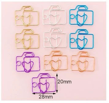 10 Pcs Cool Cute Paper Clip Cactus, Star, Ice Cream, Bowtie Shapes