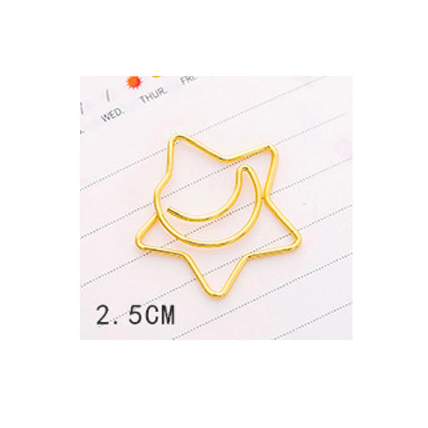 5pcs Kawaii Rose Gold Paper Clips Bookmark Crown, Flower, Flamingo, Bowtie, Hanger