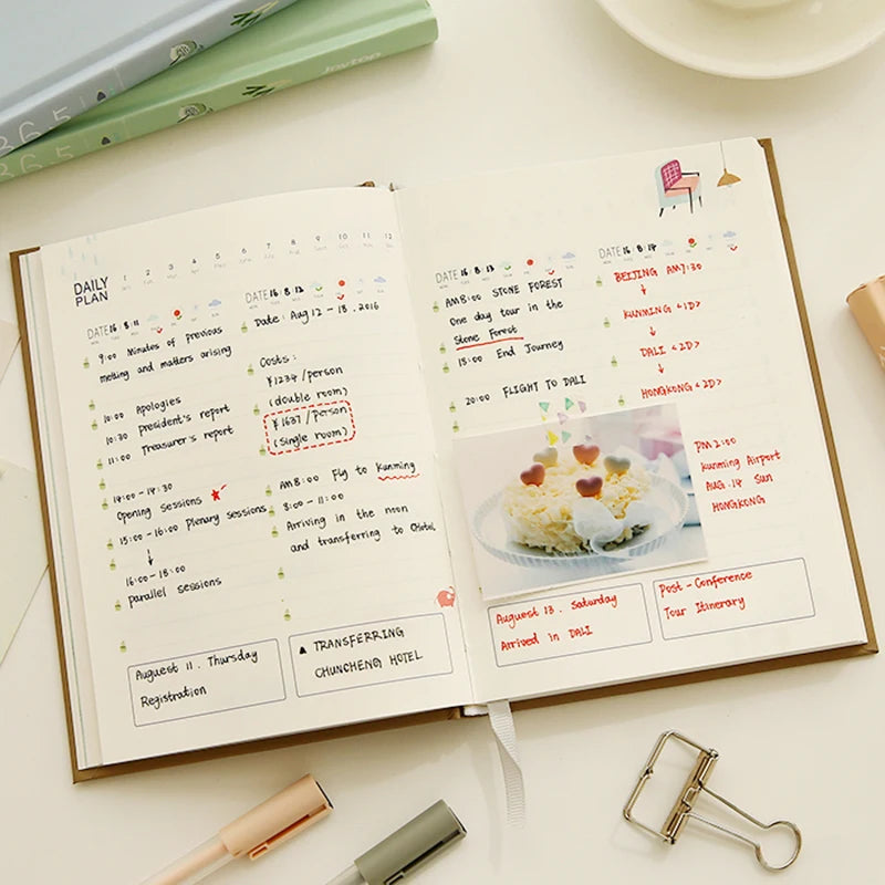 Notebook 365 Planner Kawaii A5 Weekly Monthly Daily Diary Planner