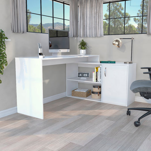 L-Shaped Desk Desti, Office, White