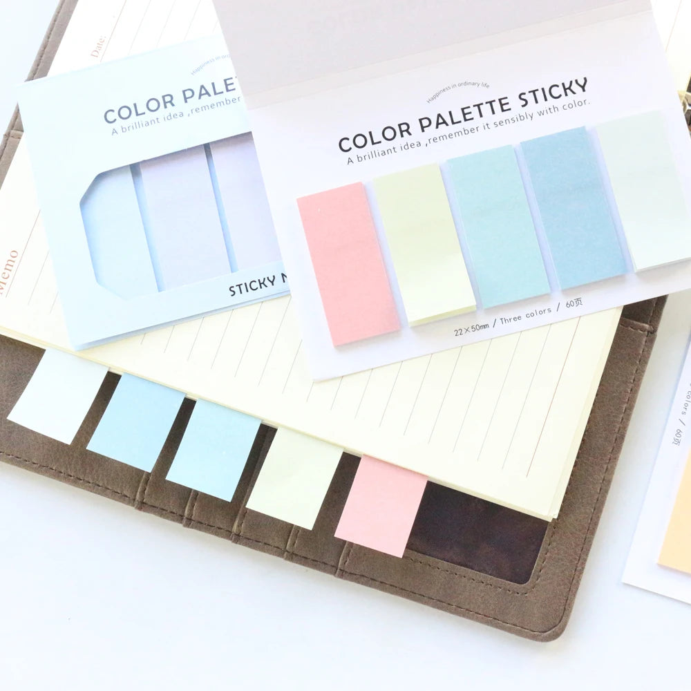 Domikee New Cute Kawaii Korean Colorful Sticky Label Palette Notes