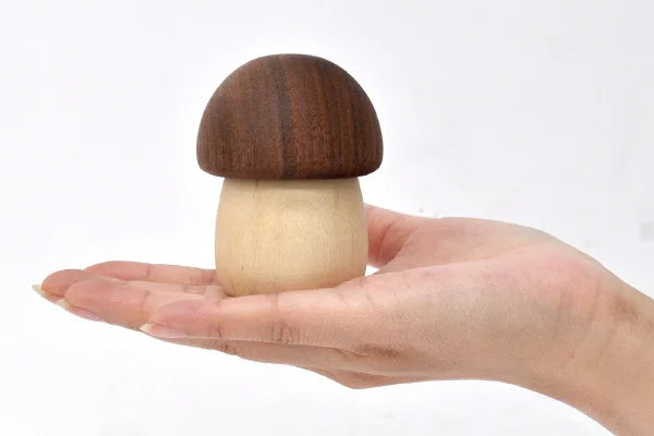 Cute Mushroom Shape Paper Clip Dispenser Magnet Wooden Office Supplies