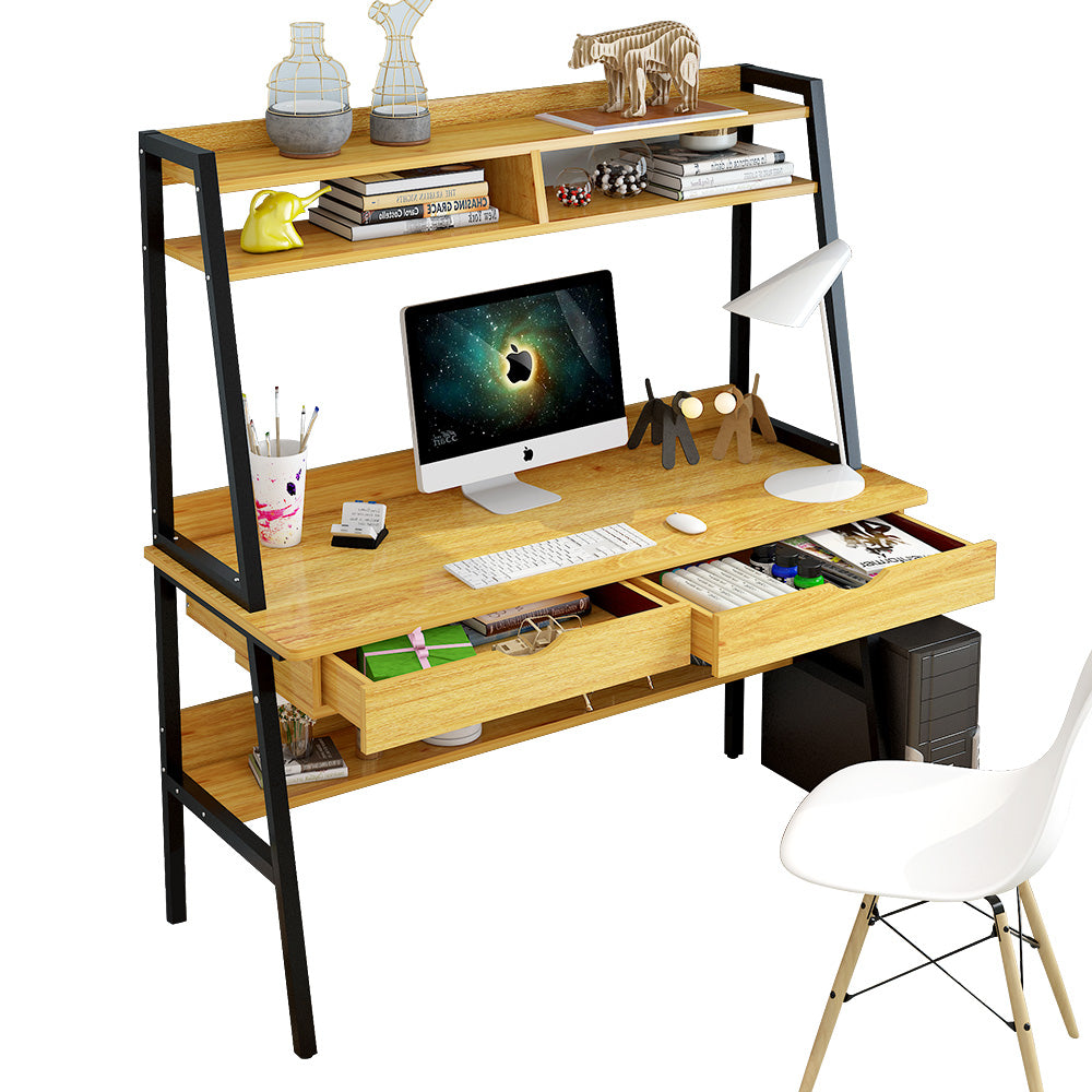 Simple Modern Household Writing Desk with Bookshelf