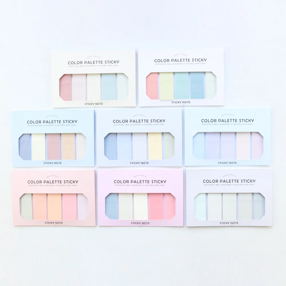 Domikee New Cute Kawaii Korean Colorful Sticky Label Palette Notes