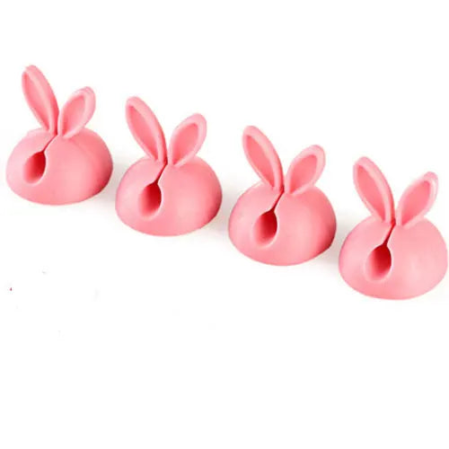 4pcs Cord Cable Storage Desk Set Rabbit Shaped Wire Clip