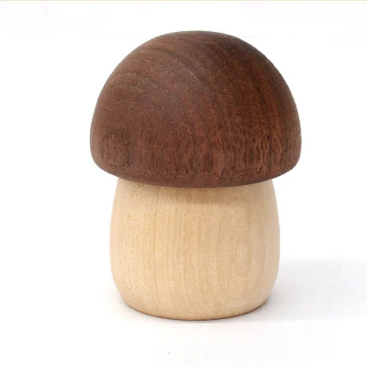 Cute Mushroom Shape Paper Clip Dispenser Magnet Wooden Office Supplies