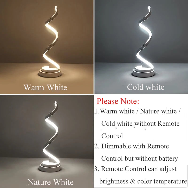 Modern LED Table Lamp Reading Desk Light Bedside Lamp US/EU Plug Dimable